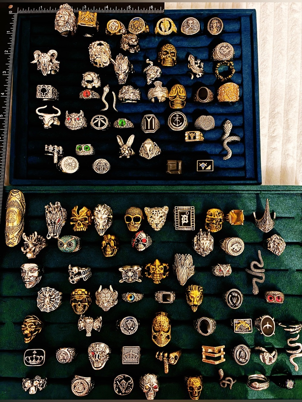 100pc Ring Lot Punk Gothic Skull Snake Dragon Animal Biker Mens Mixed Size